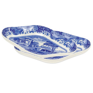 Spode Blue Italian Pickle Dishes 8.5x5.5" (Set of 2)