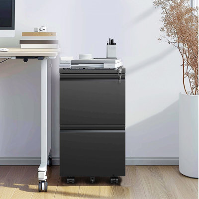2 Drawer Metal  Mobile File Cabinet