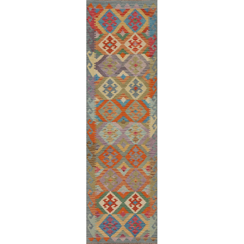 Tapis géométrique Kilim 3 x 10