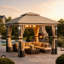 Louvre Steel Double Roof Soft Top Gazebo With LED Lighting And Bluetooth Speaker,Netting And Pravicy Curtains-1762043987-1762043996