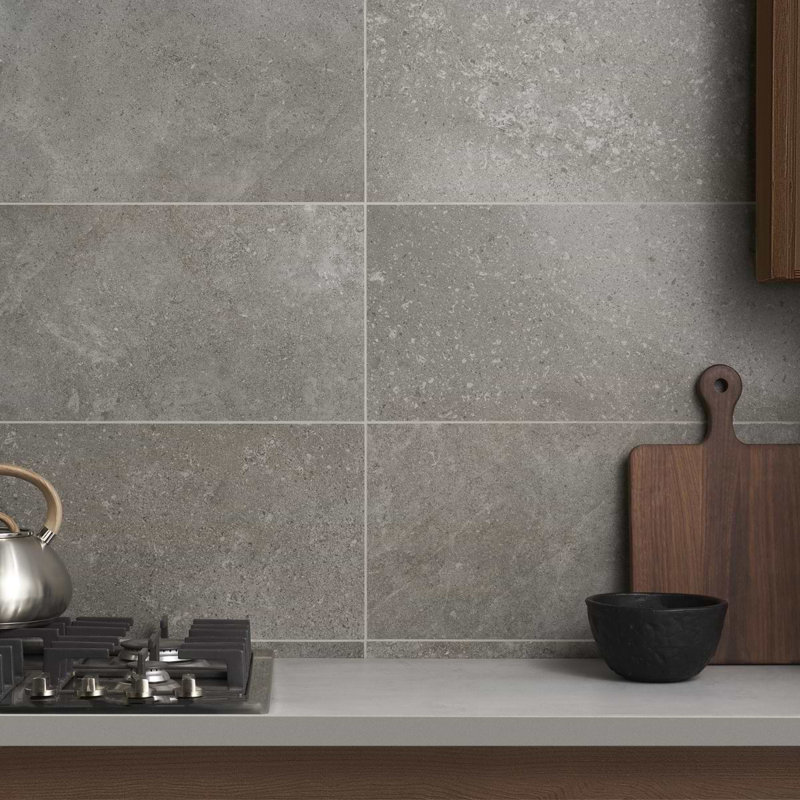 New Rock 12x24 Matte Porcelain Tile, Fossil Dark Gray