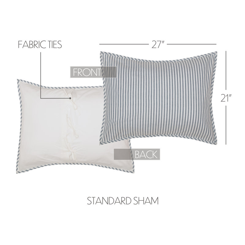 Taie décorative Sawyer Mill, Standard, Bleu denim / blanc doux