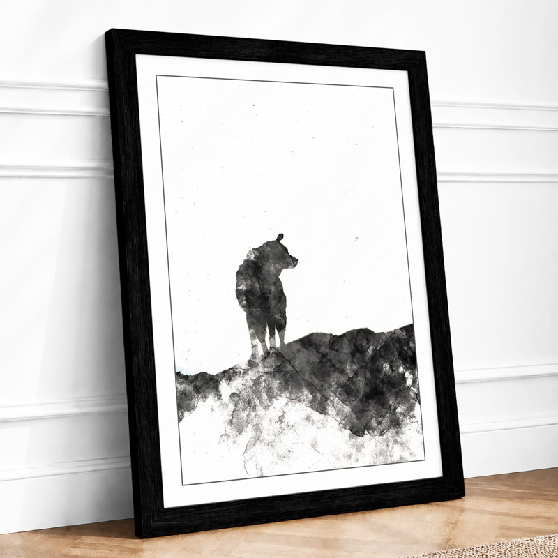 Solitary Wolf Minimalist - Print, A1 - 84.1 x 59.4 cm, Black