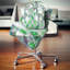 Motif blanc-vert avec des tourbillons - coussin imprimé abstrait-30616003-30616000