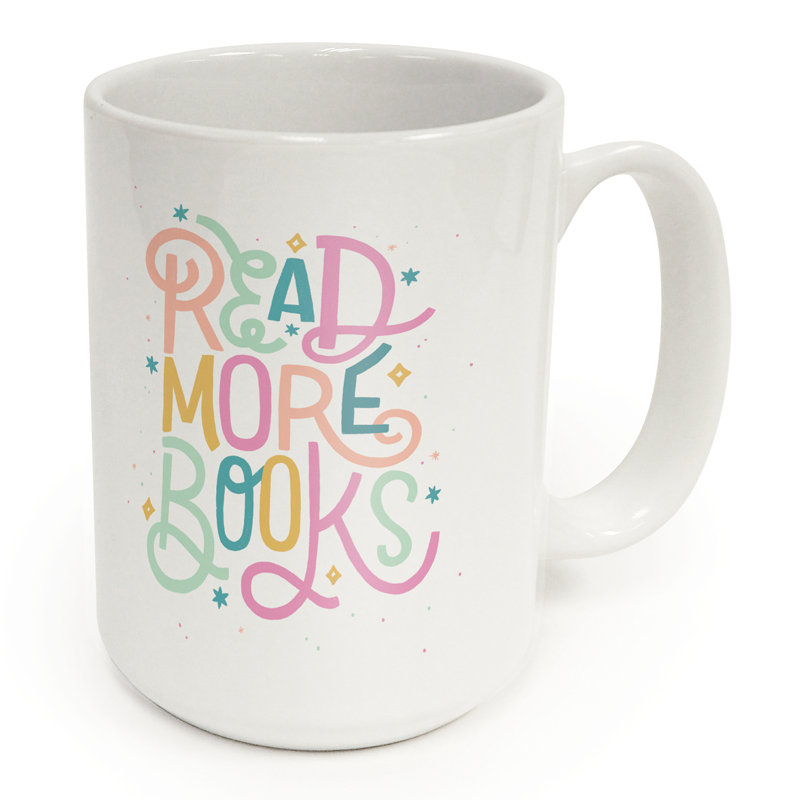 Book Nerd 15 oz. Tasse décorative en céramique