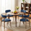 Ensemble de 2 chaises de salle à manger, chaises de cuisine rembourrées en tissu lin-725829344
