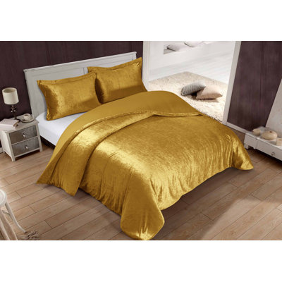 Solid Crushed Velvet Duvet Cover Set