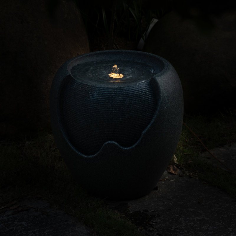 16.93" H Bubbler Outdoor Waterfall Fountain, 16.93"