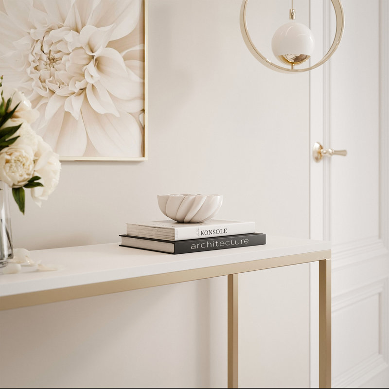 100cm Console Table, Cashmere, 90cm H x 100cm W x 30cm D, Gold