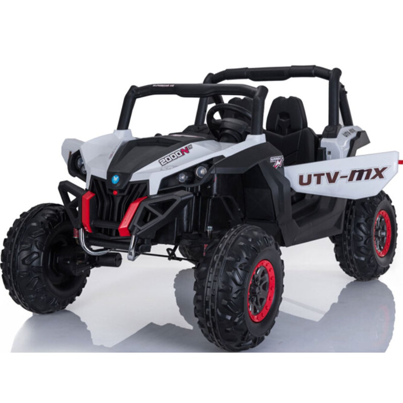Mini Moto White 12-Volt 4x4 UTV Ride-On with Remote Control
