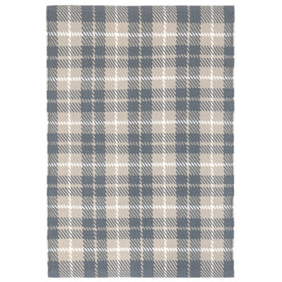 Lakeville Plaid Charcoal Handwoven Indoor/Outdoor Rug