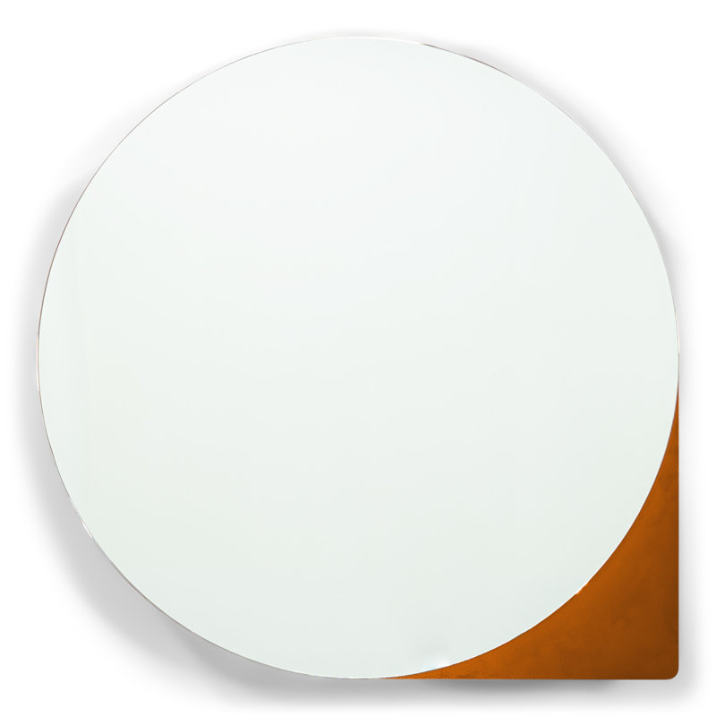 Spinder X BUDDE Steel Mirror, 55 cm H x 55 cm W, Red