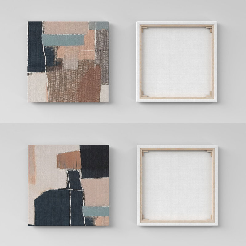 Elegant Decorative Canvas Paintings (2 Pieces), 15.8 x 15.8 Inches Each | 100% Canvas with 100% Wooden Frame | Perfect for Living Room or Bedroom Decor, Eye-Catching Art for Modern Spaces