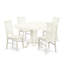 Ensemble de salle à manger 5 pièces comprenant une table de salle à manger ovale avec rallonge papillon et 4 chaises de cuisine, 42 x 60 pouces, lin blanc-987826144-985002090