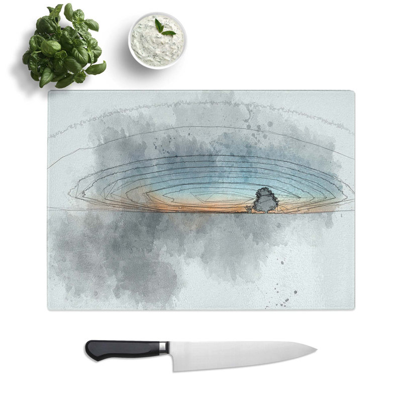 Glass Lone Tree in Brandenburg Germany in Abstract Chopping Board, 39 cm W x 28.5 cm L