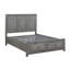 Lit plateforme gris en bois avec rangement pour grand lit