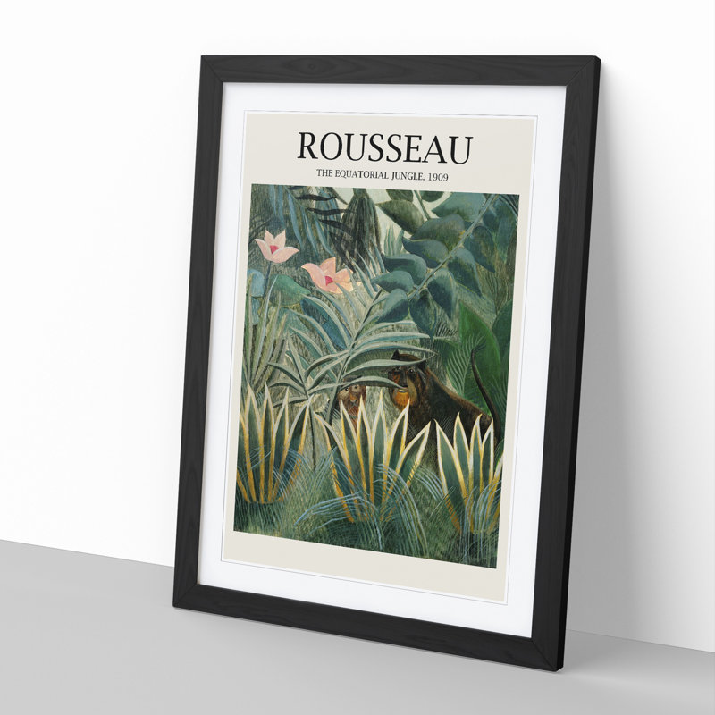 The Equatorial Jungle by Henri Rousseau - Framed Print, 48cm H x 36cm W x 2cm D, Black Framed