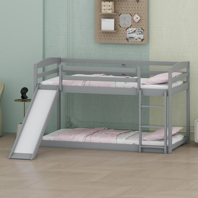 Bunk Bed Featuring Detachable Slide and Easy-Climb Ladder
