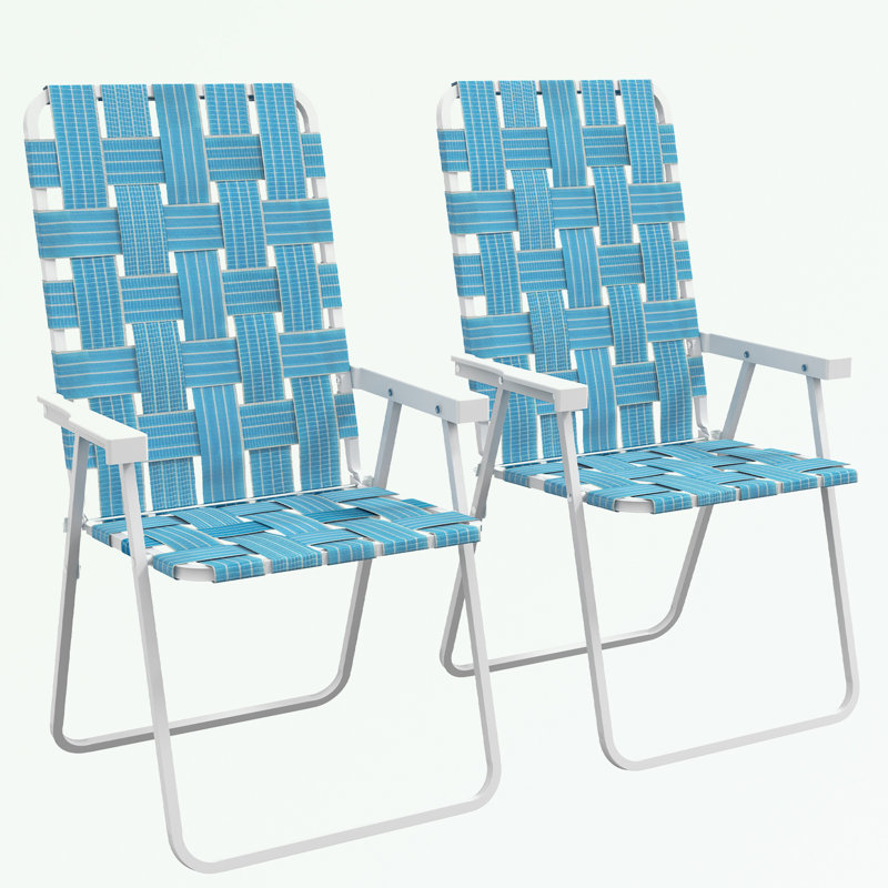 metal frame Patio Folding Armchairs Set of 2
