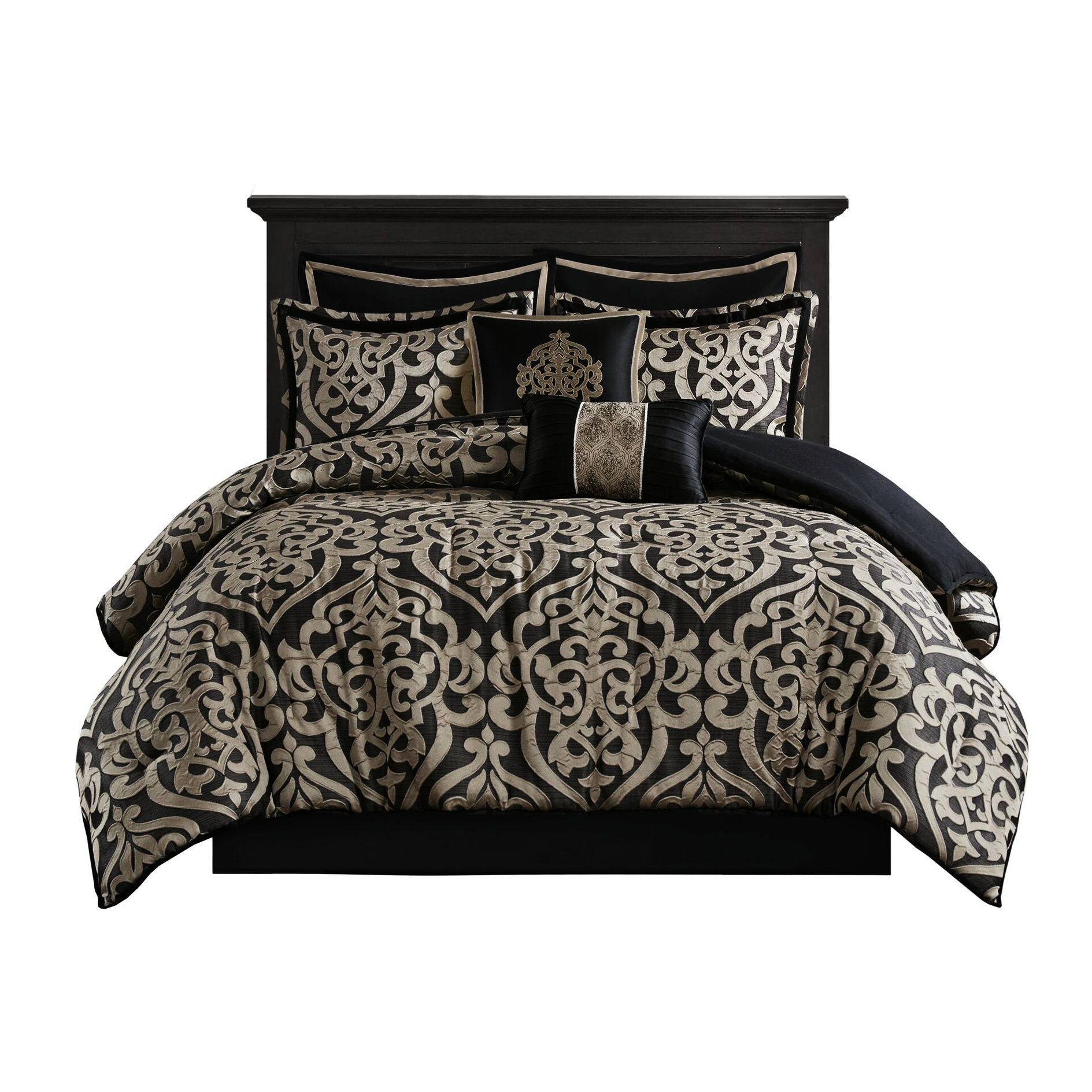 CaneCreations 8 Piece Comforter , Reversible Design, Decorative Details ...