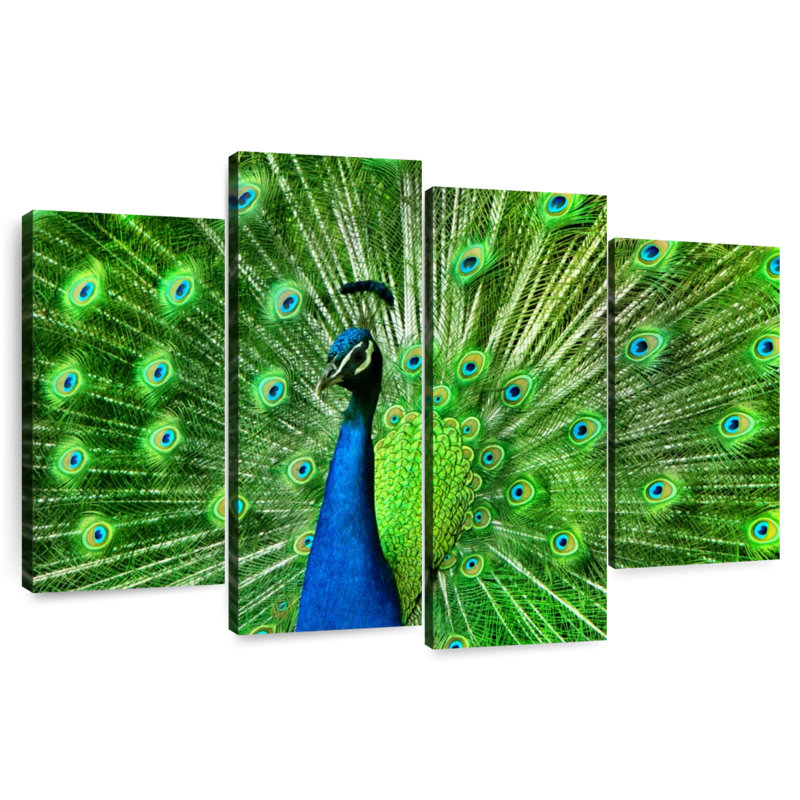 Brampt Chartreuse Green Peacock Feather, 54" H x 84" W