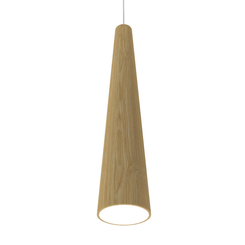 Cônico 1 - Light Pendant, 19.69" H x 4.33" W x 4.33" D, Organic White, Organic White
