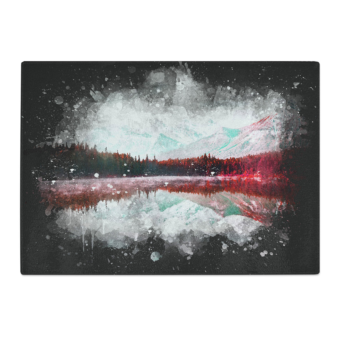 Tempered Glass Lake Reflection Chopping Board