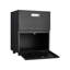 Rangement pour armoire de bureau en métal noir: support à 2 portes avec 4 roulettes, cloison réglable, apparence élégante, pour les zones d'impression