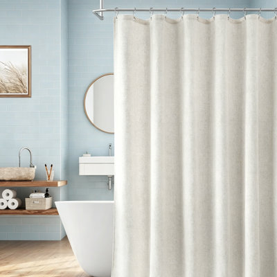 Shower Curtain with Hooks Included and with Liner Included, 72x72”
