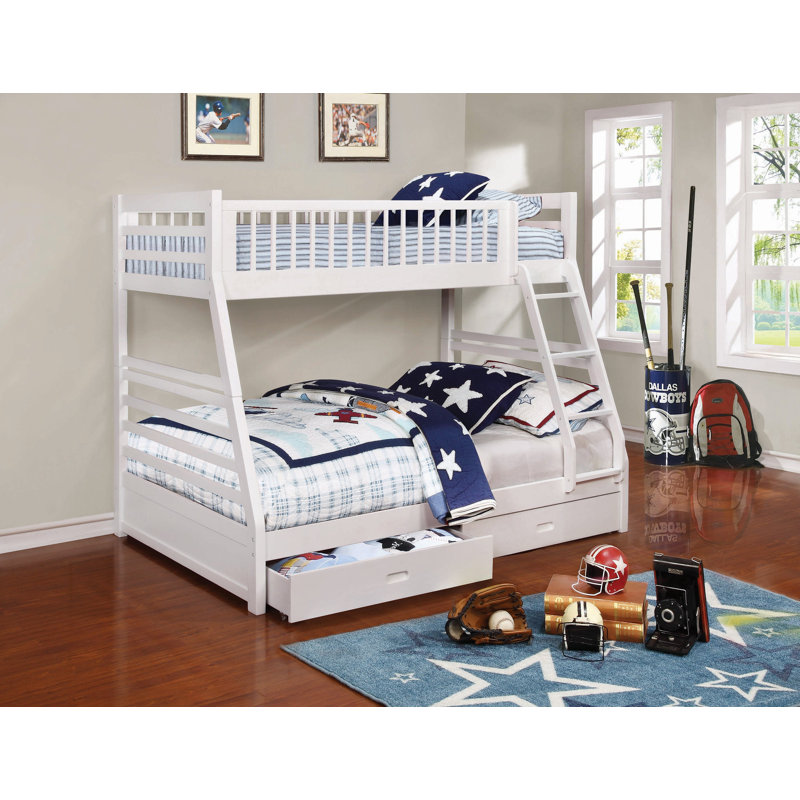 Hoch Kids Twin Over Full Bunk Bed, White