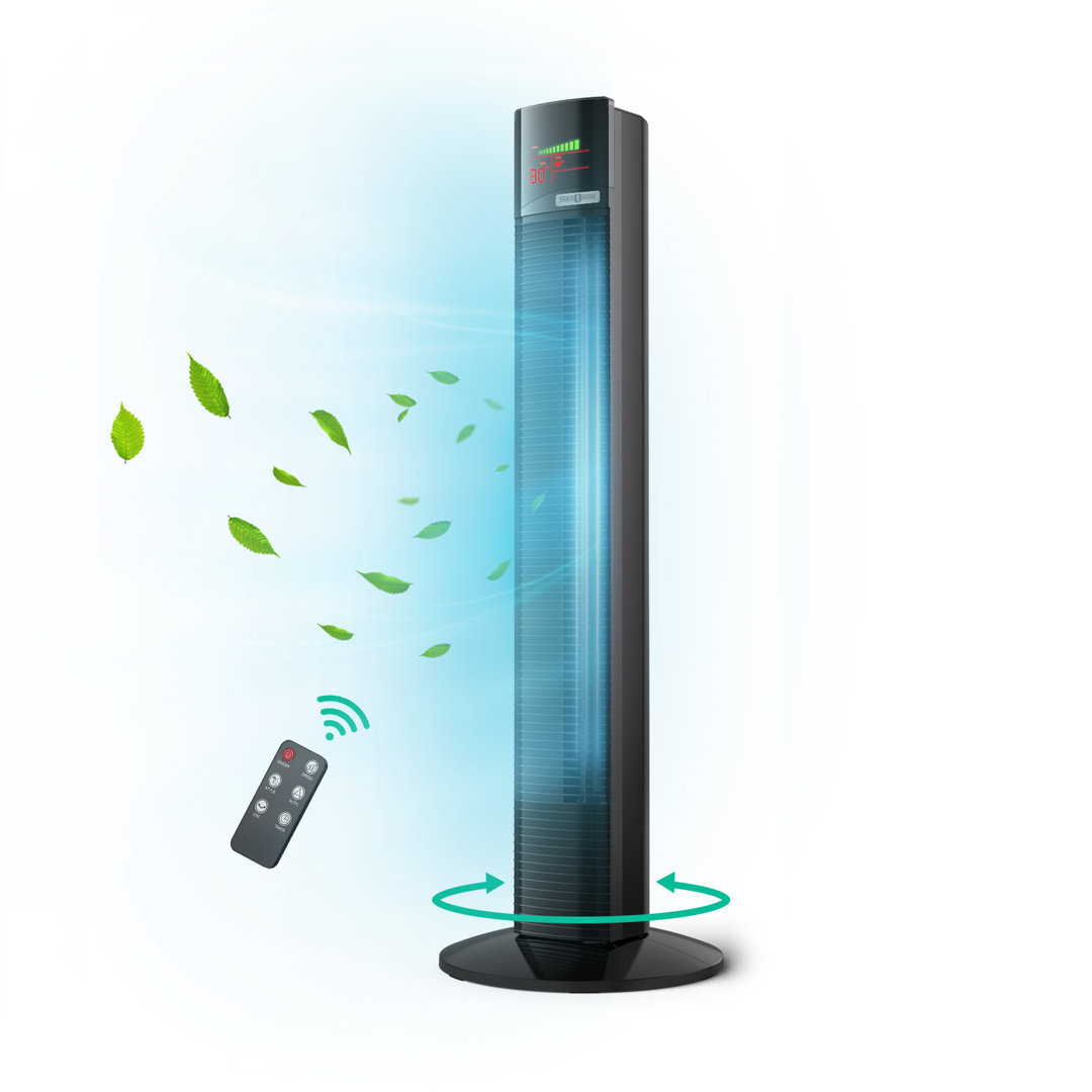 JolyWell 43.31'' Oscillating Tower Fan Fan with Remote Included JolyWell