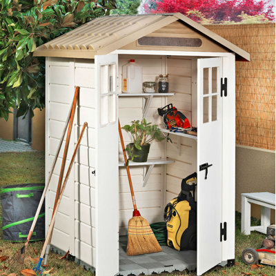 4 ft. W x 4 ft. D Apex Plastic Tool Shed
