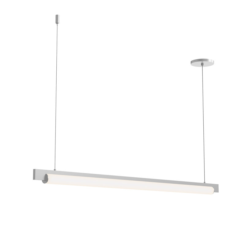 Luminaire suspendu DEL avec câble 240 po Keel - 3000K, H 2 po x l 44 po, Aluminium satiné brillant