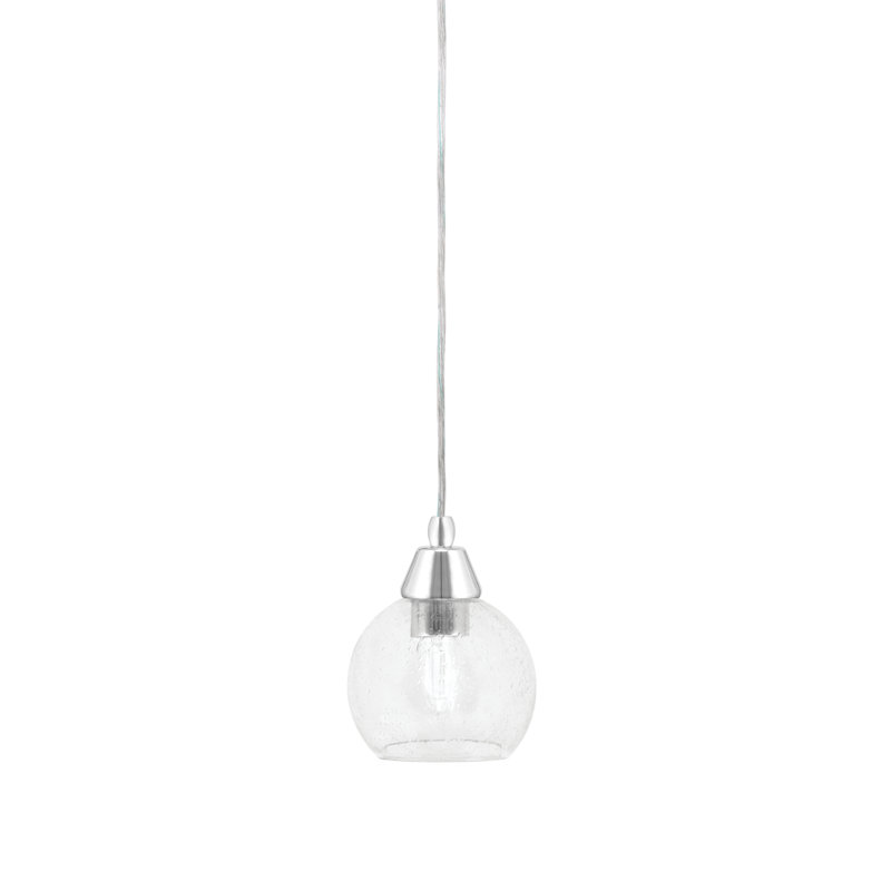 Mini-luminaire suspendu avec cordon en verre transparent de 5,75 po, Bronze huilé