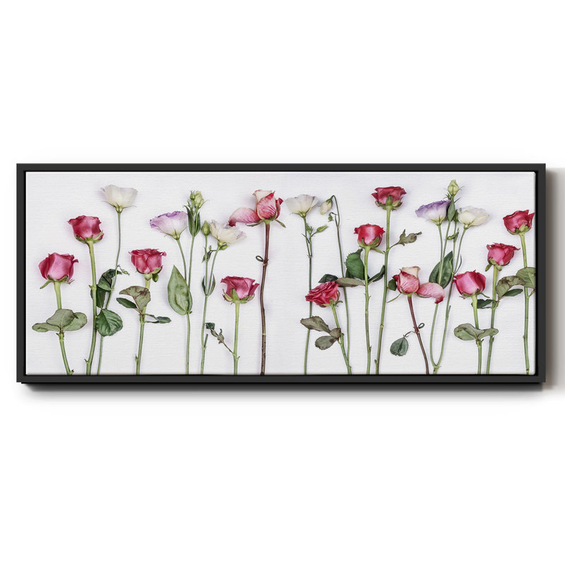 Panneau rouge moderne - toile encadrée, H 12 po x l 30 po