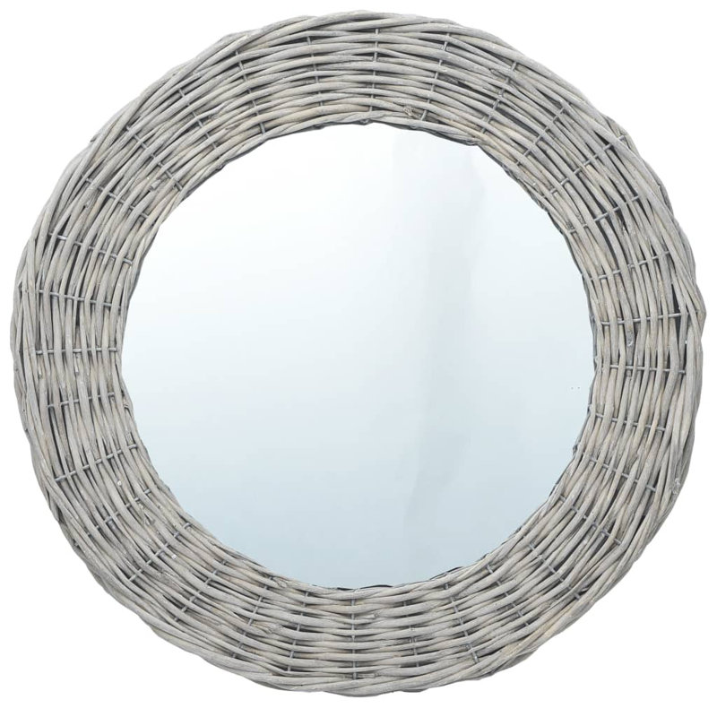 Miroir de salle de bain Iddings, Rond 31,5 po x 31,5 po, Brun