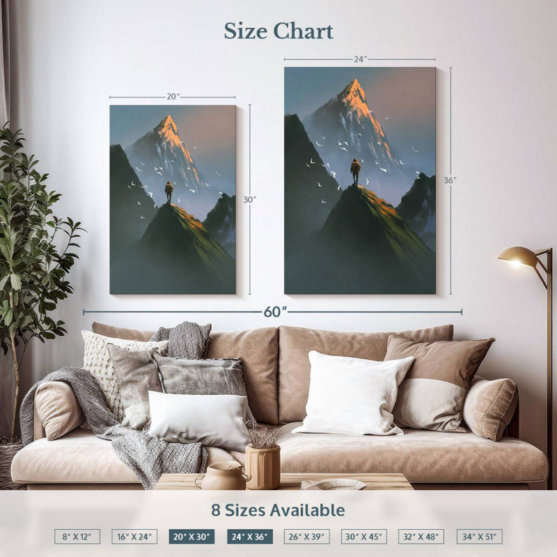 Senne Man On Mountain, 36" H x 24" W