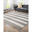 Tapis gris / blanc cassé en coton noué à la main Rinker-990274703