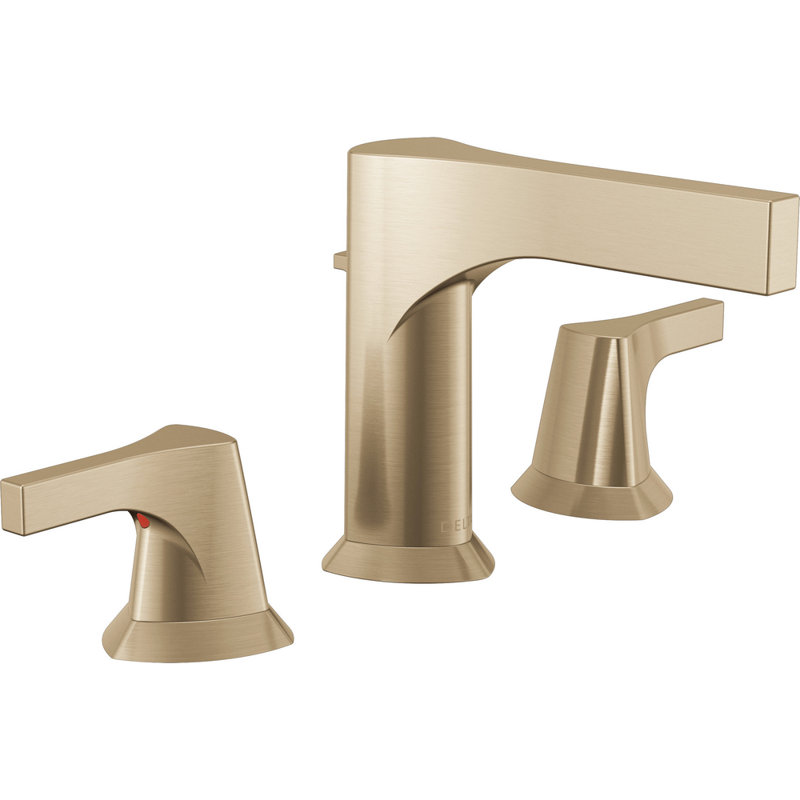 Zura Widespread Faucet with Drain Assembly, Gold