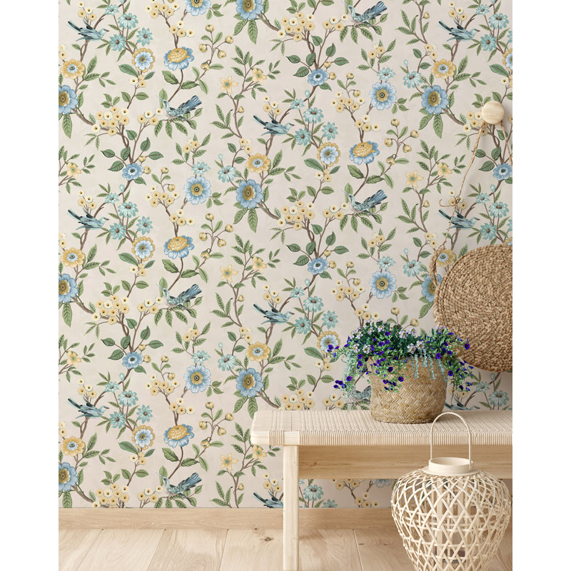 Papier peint Elspeth, Bleu clair