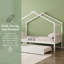 Lit simple en bois blanc avec lit gigogne - Rêves d'enfant inspirants pour les enfants de 6 ans et plus-203022037