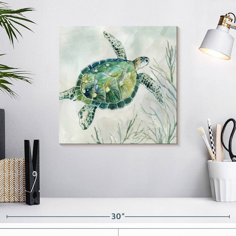 Brampt Seagrass Turtle I, 16" H x 16" W