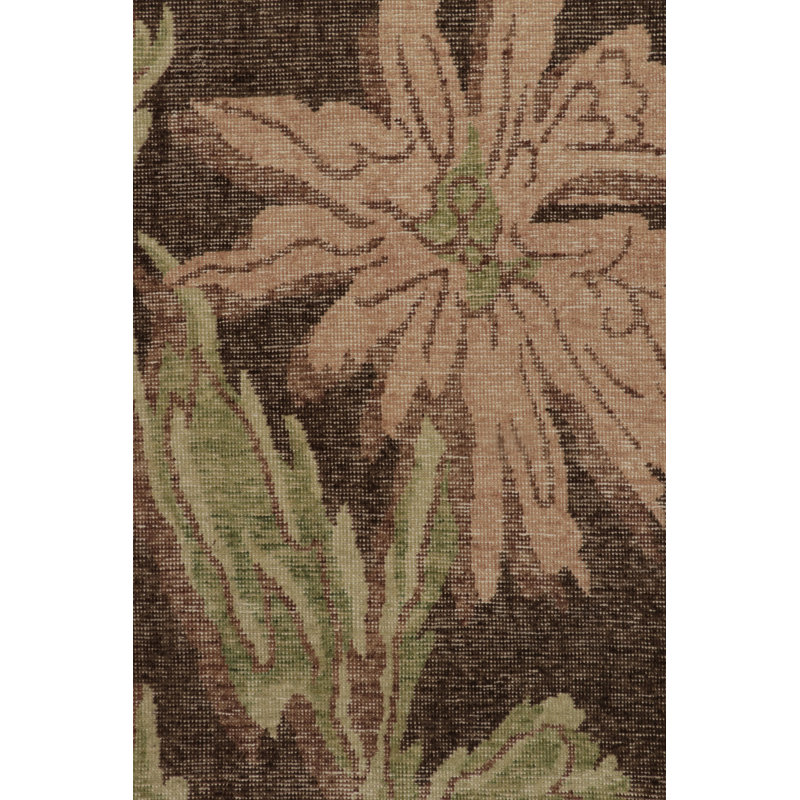 Distressed Homage Hand Knotted Wool Floral Area Rug, Rectangle 15' x 24'