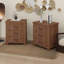 Ensemble de table de chevet rustique en bois massif récupéré à trois tiroirs Rustic