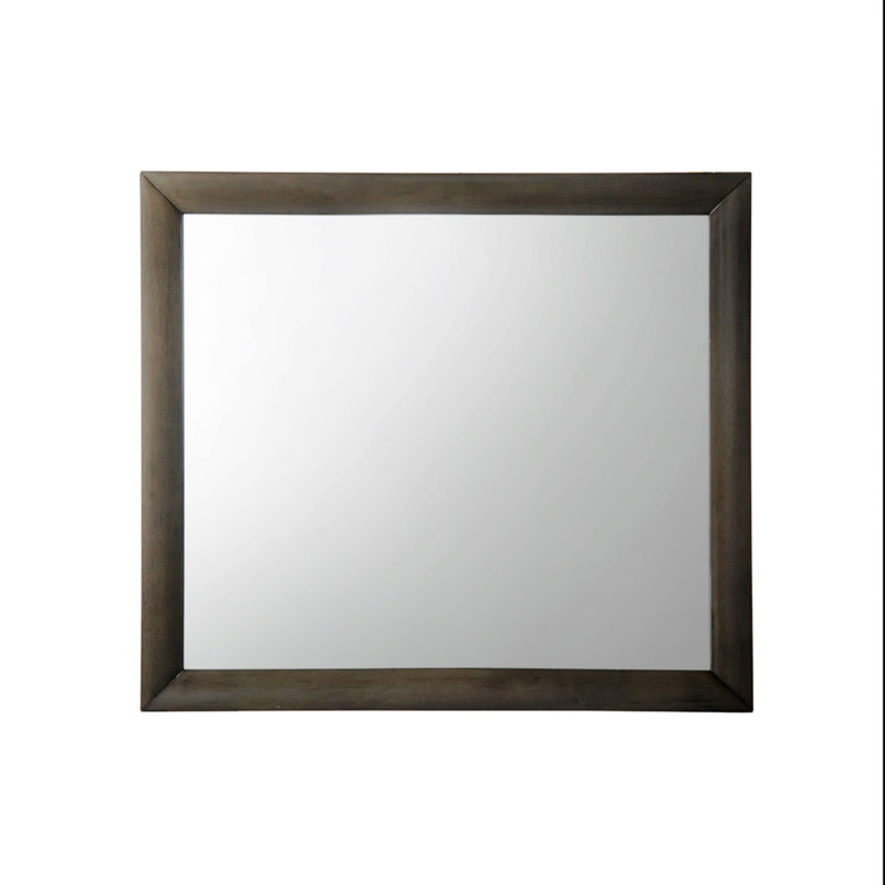 Miroir contemporain, cadre décoratif en bois pour chambre à coucher, Gris