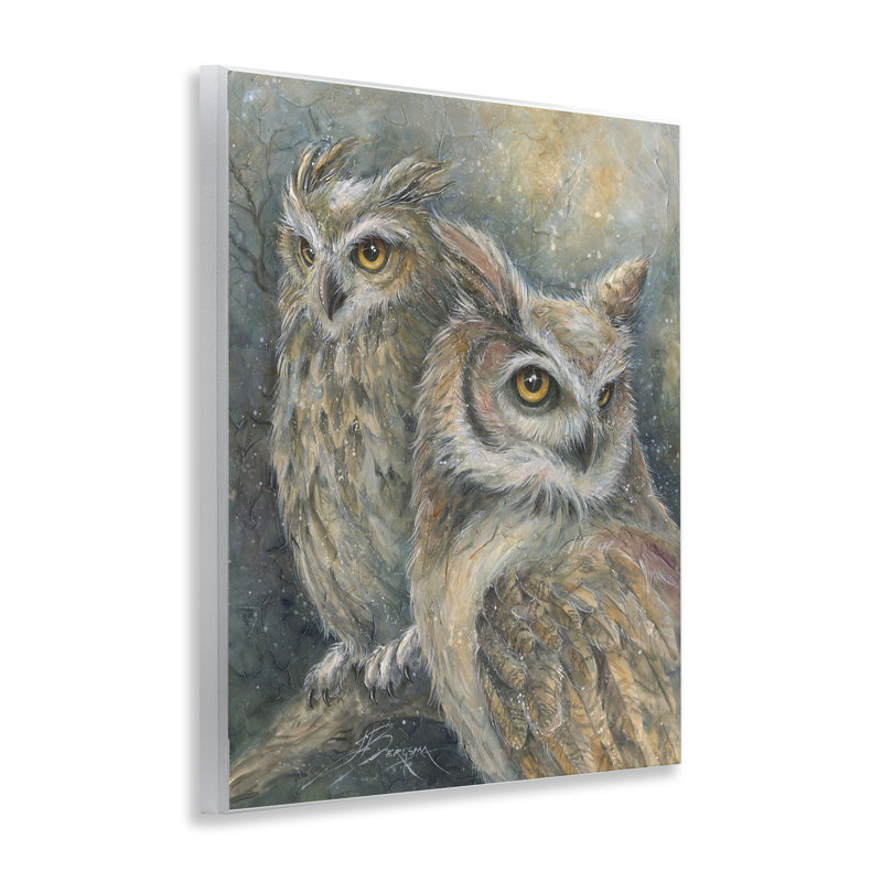 Plaque murale neutre à plumes de hibou, par Jody Bergsma