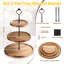 Présentoir à petits gâteaux en bois, présentoir à dessert rustique pour la cuisine et les fêtes, 3 niveaux, 3 pièces, (brun)