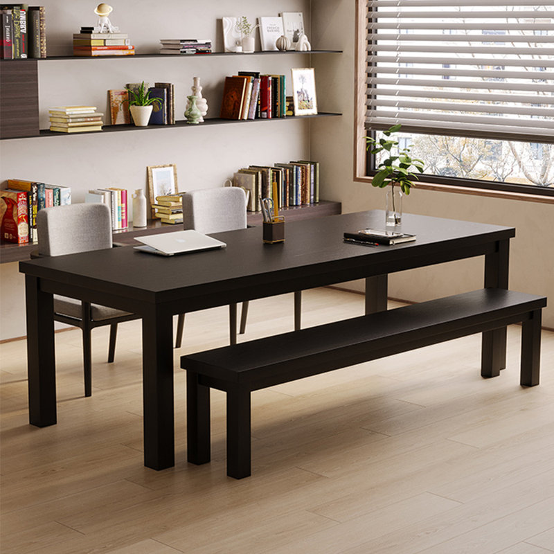 Table simple moderne en bois massif, H 29,5 po x L 86,6 po x l 35,4 po
