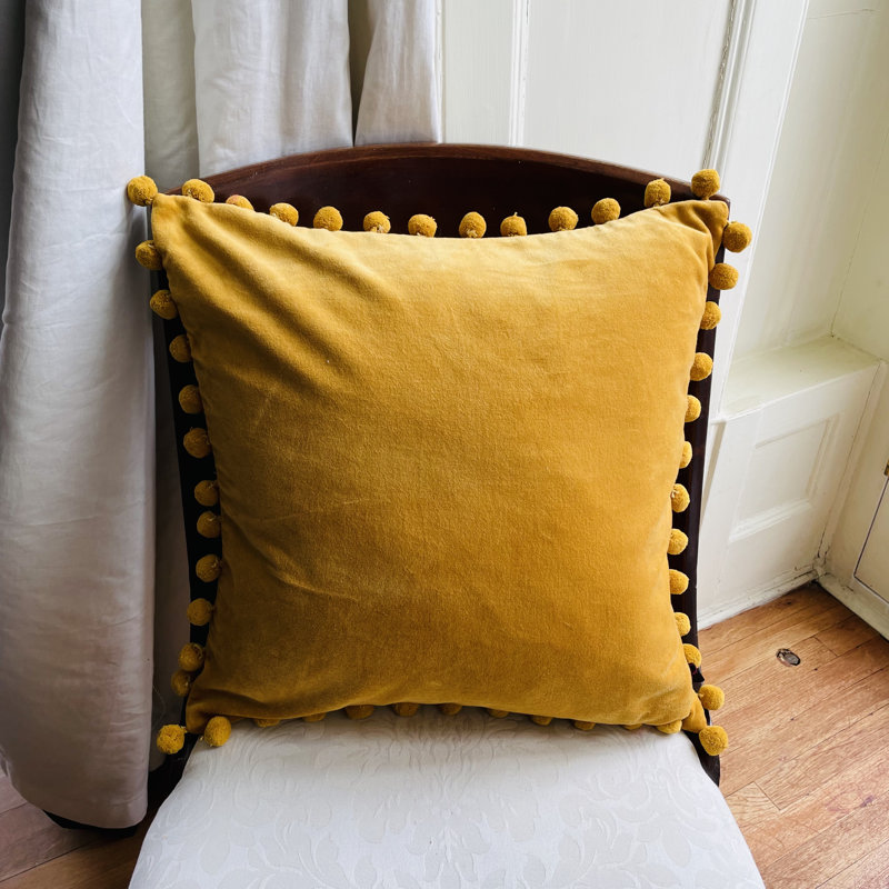 Reisman Square Throw Cushion, Mustard