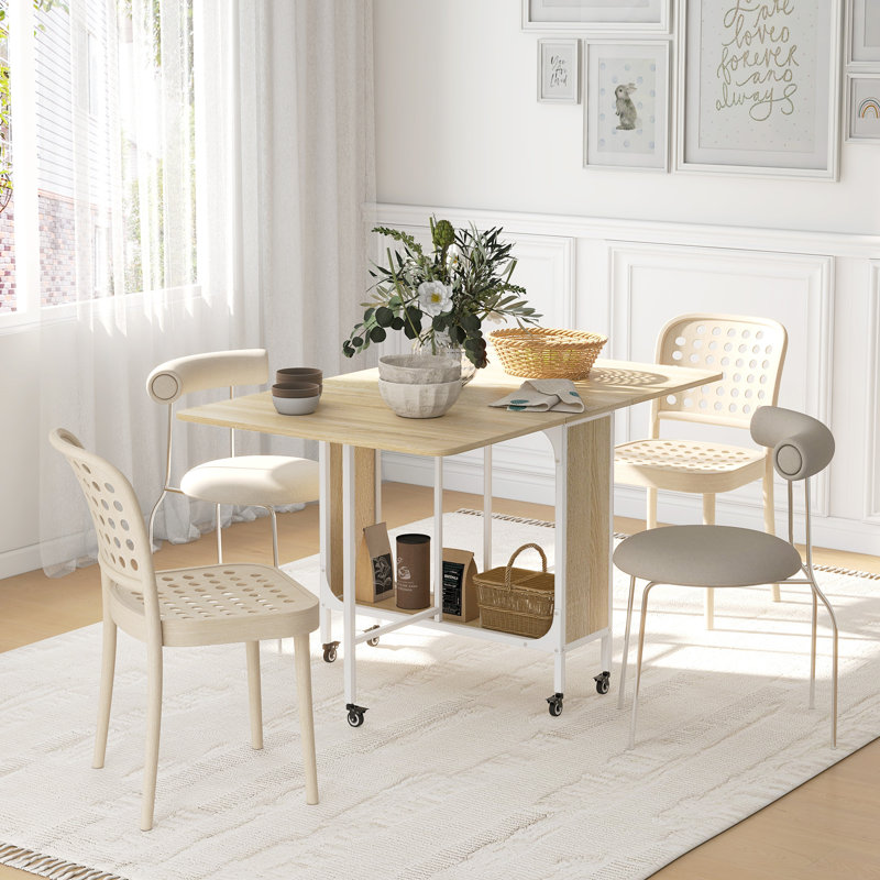 Bridgit Rectangular Dining Table, Natural Wood/White